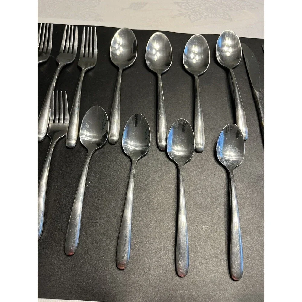 20pc Stainless Flatware Set 5pc Serving Set for 4